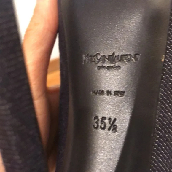 YSL denim dark blue platform heels - Picture 10 of 11